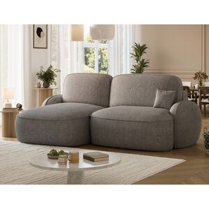Imagine Coltar extensibil stanga 3 locuri ELTAP, Tesalia, 240x150x93 cm, lemn/tesatura boucle, gri