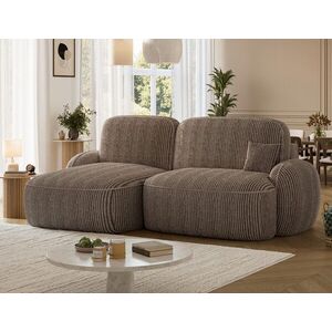 Imagine Coltar extensibil stanga 3 locuri ELTAP, Tesalia, 240x150x93 cm, lemn/catifea din poliester, maro deschis