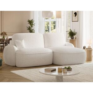 Imagine Coltar extensibil dreapta 3 locuri ELTAP, Tesalia, 240x150x93 cm, lemn/tesatura boucle, alb
