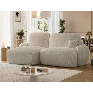 Imagine Coltar extensibil stanga 3 locuri ELTAP, Tesalia, 240x150x93 cm, lemn/catifea din poliester, bej deschis