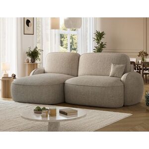 Imagine Coltar extensibil stanga 3 locuri ELTAP, Tesalia, 240x150x93 cm, lemn/tesatura boucle, bej inchis