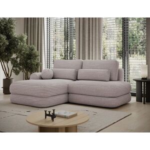 Imagine Coltar extensibil stanga 3 locuri ELTAP, Ripeli, 217x175x96 cm, lemn/catifea din poliester, gri