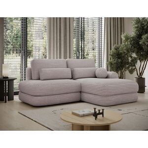 Imagine Coltar extensibil dreapta 3 locuri ELTAP, Ripeli, 217x175x96 cm, lemn/catifea din poliester, gri