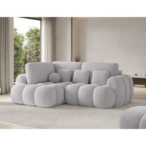 Imagine Coltar extensibil stanga 3 locuri ELTAP, Cozion, 267x165x105 cm, lemn/tesatura chenille, gri deschis