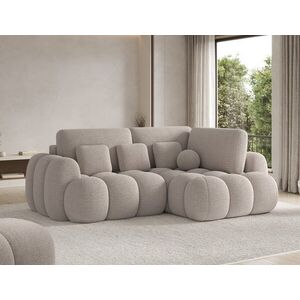 Imagine Coltar extensibil dreapta 3 locuri ELTAP, Cozion, 267x165x105 cm, lemn/tesatura boucle, bej inchis