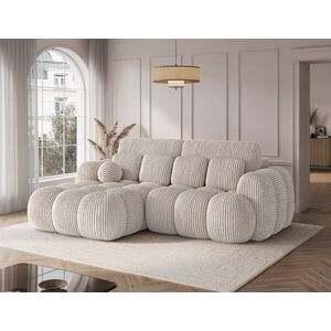 Imagine Coltar extensibil stanga 4 locuri ELTAP, Covelion, 260x167x105 cm, lemn/catifea din poliester, alb murdar
