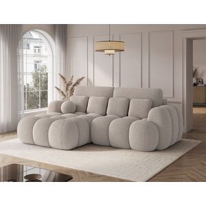 Imagine Coltar extensibil stanga 4 locuri ELTAP, Covelion, 260x167x105 cm, lemn/tesatura boucle, bej inchis