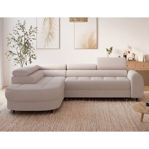 Imagine Coltar extensibil stanga 5 locuri ELTAP, LT-20XIL, Vesteria, 279x215x91 cm, lemn/tesatura boucle, bej