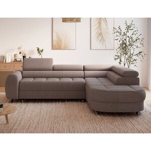 Imagine Coltar extensibil dreapta 5 locuri ELTAP, RT-22TON, Vesteria, 279x215x91 cm, lemn/tesatura boucle, maro