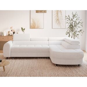 Imagine Coltar extensibil dreapta 5 locuri ELTAP, RT-01ROY, Vesteria, 279x215x91 cm, lemn/tesatura boucle, alb
