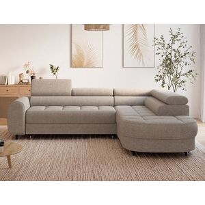 Imagine Coltar extensibil dreapta 5 locuri ELTAP, RT-18ROY, Vesteria, 279x215x91 cm, lemn/tesatura boucle, bej inchis