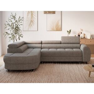 Imagine Coltar extensibil stanga 5 locuri ELTAP, LT-20ROY, Vesteria, 279x215x91 cm, lemn/tesatura boucle, bej inchis