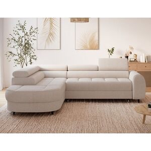 Imagine Coltar extensibil stanga 5 locuri ELTAP, LT-18TON, Vesteria, 279x215x91 cm, lemn/tesatura boucle, bej deschis