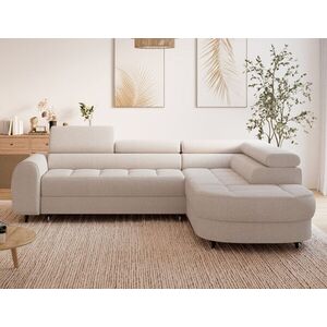 Imagine Coltar extensibil dreapta 5 locuri ELTAP, RT-18TON, Vesteria, 279x215x91 cm, lemn/tesatura boucle, bej deschis