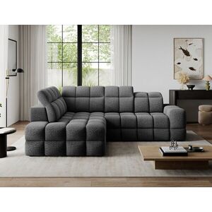 Imagine Coltar extensibil stanga 3 locuri ELTAP, Bronon, 296x200x109 cm, lemn/tesatura boucle, gri inchis