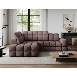 Imagine Coltar extensibil stanga 3 locuri ELTAP, Bronon, 296x200x109 cm, lemn/tesatura boucle, maro