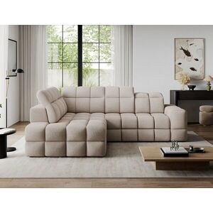Imagine Coltar extensibil stanga 3 locuri ELTAP, Bronon, 296x200x109 cm, lemn/tesatura boucle, bej