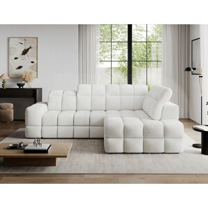 Imagine Coltar extensibil dreapta 3 locuri ELTAP, Bronon, 296x200x109 cm, lemn/tesatura boucle, alb