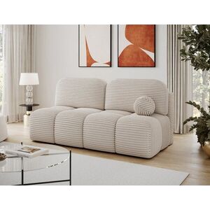 Imagine Canapea extensibila 2 locuri ELTAP, Nuwia, 200x102x100 cm, lemn/catifea din poliester, alb murdar