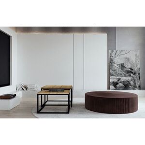 Imagine Taburet ELTAP, Lara, 73x27 cm, lemn/poliester, maro inchis