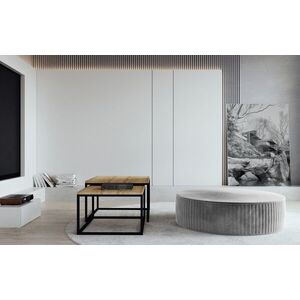 Imagine Taburet ELTAP, Lara, 73x27 cm, lemn/poliester, gri deschis