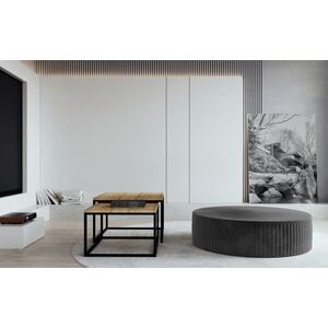 Imagine Taburet ELTAP, Lara, 73x27 cm, lemn/poliester, gri inchis