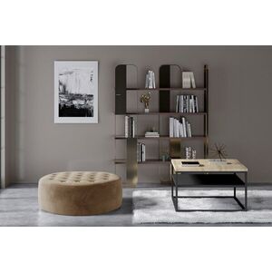 Imagine Taburet ELTAP, Monty, 70x28 cm, lemn/poliester, maro deschis