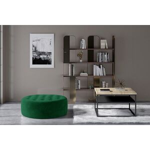 Imagine Taburet ELTAP, Monty, 70x28 cm, lemn/poliester, verde inchis