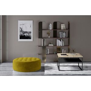 Imagine Taburet ELTAP, Monty, 70x28 cm, lemn/poliester, mustar