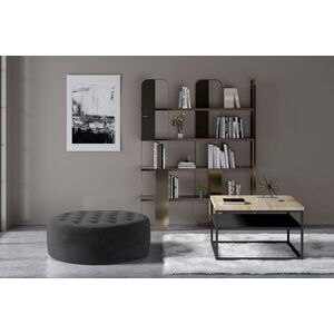 Imagine Taburet ELTAP, Monty, 70x28 cm, lemn/poliester, gri inchis