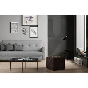 Imagine Taburet ELTAP, Nolla, 40x40x41 cm, lemn/poliester, maro inchis