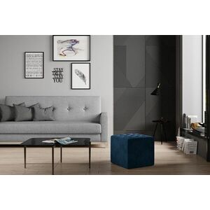 Imagine Taburet ELTAP, Nolla, 40x40x41 cm, lemn/poliester, albastru inchis