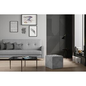 Imagine Taburet ELTAP, Nolla, 40x40x41 cm, lemn/poliester, gri deschis