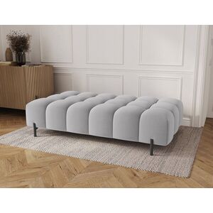 Imagine Taburet ELTAP, Ferivo, 137x68x37 cm, lemn/plush din poliester, gri deschis
