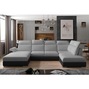 Imagine Coltar extensibil stanga 5 locuri ELTAP, Evl-05, Evanell, 336x211x102 cm, lemn/poliester, gri/negru