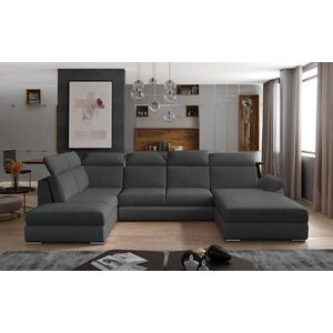Imagine Coltar extensibil dreapta 5 locuri ELTAP, Evl-33, Evanell, 336x211x102 cm, lemn/poliester, gri inchis/gri