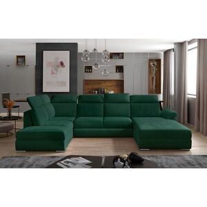 Imagine Coltar extensibil dreapta 5 locuri ELTAP, Evl-39, Evanell, 336x211x102 cm, lemn/poliester, verde inchis