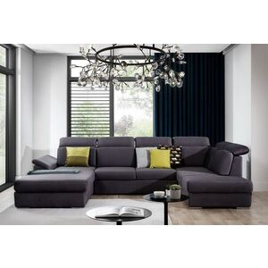 Imagine Coltar extensibil stanga 5 locuri ELTAP, Evl-44, Evanell, 336x211x102 cm, lemn/poliester, gri inchis