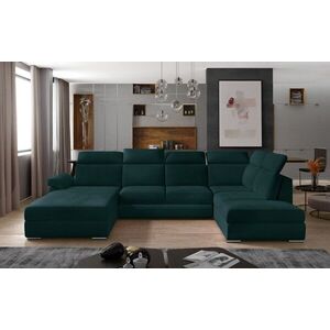 Imagine Coltar extensibil stanga 5 locuri ELTAP, Evl-47, Evanell, 336x211x102 cm, lemn/poliester, verde inchis