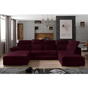 Imagine Coltar extensibil stanga 5 locuri ELTAP, Evl-48, Evanell, 336x211x102 cm, lemn/poliester, visiniu