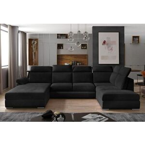 Imagine Coltar extensibil stanga 5 locuri ELTAP, Evl-49, Evanell, 336x211x102 cm, lemn/poliester, gri inchis