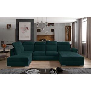Imagine Coltar extensibil dreapta 5 locuri ELTAP, Evl-54, Evanell, 336x211x102 cm, lemn/poliester, verde inchis