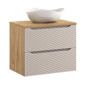 Imagine Set mobiler baie, dulap cu lavoar, 70 cm S Un Cloud, Ocean Beige, Comad, MDF/PAL laminat, stejar