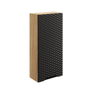 Imagine Dulap suspendat cu 1 usa, Ocean Black, Comad, 35x19x75 cm, MDF/PAL laminat, negru mat/stejar