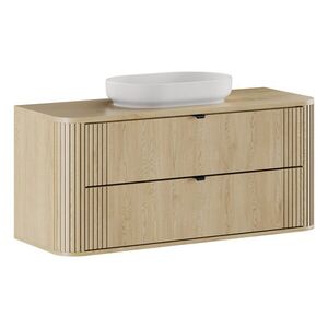 Imagine Set mobiler baie, dulap cu lavoar, 120 cm River, Ovalia Cremona, Comad, MDF/PAL laminat, stejar cremona