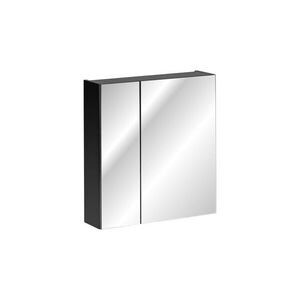 Imagine Cabinet cu oglinda si 2 usi, Santa Fe Black, Comad, 60x17x65 cm, PAL laminat, negru mat