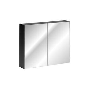 Imagine Cabinet cu oglinda si 2 usi, Santa Fe Black, Comad, 80x17x65 cm, PAL laminat, negru mat