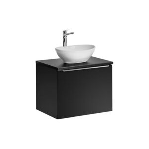 Imagine Set mobilier baie, dulap cu lavoar, 60 cm Lola, Santa Fe Black, Comad, MDF/PAL laminat, negru mat