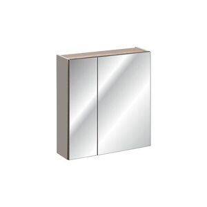 Imagine Cabinet cu oglinda si 2 usi, Santa Fe Taupe, Comad, 60x17x65 cm, PAL laminat, gri