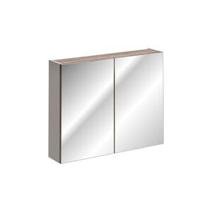 Imagine Cabinet cu oglinda si 2 usi, Santa Fe Taupe, Comad, 80x17x65 cm, PAL laminat, gri
